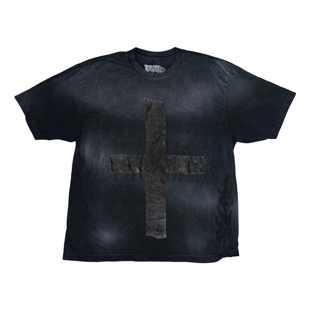 Travis Scott Utopia Circus Maximus Tour T-Shirt XL Black Faded Cross Skull Tee